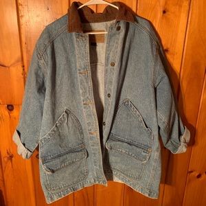 Vintage 90’s Denim Jacket Corduroy Collar - Large